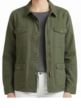 Lucky Brand Military Style Green Zip/Button Down Jacket (NWT) (Size: Medium)